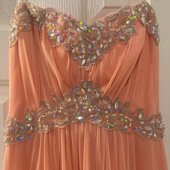 B. Darlin Stunning Retro Prom Dress Peach Color Size 9-10 - Picture 3 of 13